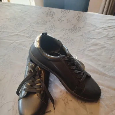 Chaussures à lacets, noires, femme 